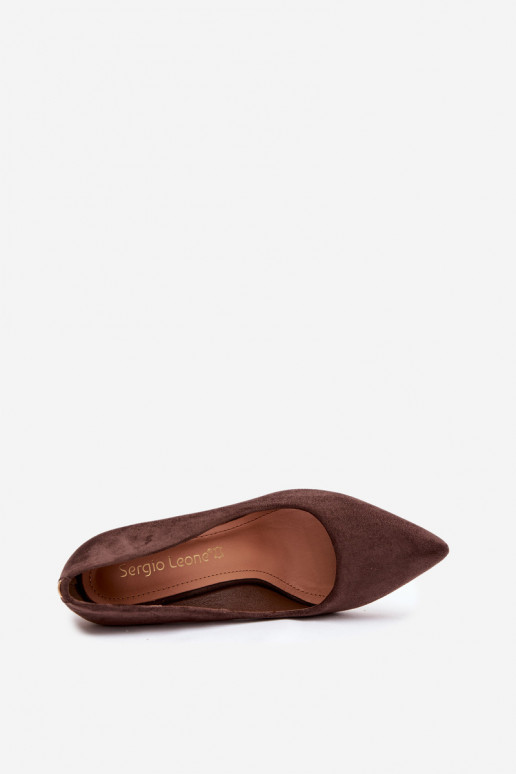 Zomšiniai bateliai su kulniukais Sergio Leone PB216 CzekoladoĮe