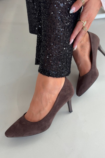 aukštakulniai bateliai iš eko zomšosoĮe Sergio Leone 1336 CzekoladoĮe