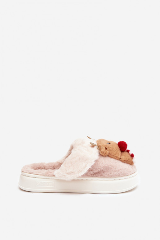 Christmas su kailiuku Šlepetės Moteriškas Reindeers smėlio spalvos Ilianne