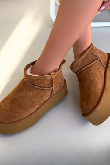 sniego batai MoteriškassuĮjungtaturalnego iš zomšosu rudos spalvos Tai turiirene 2