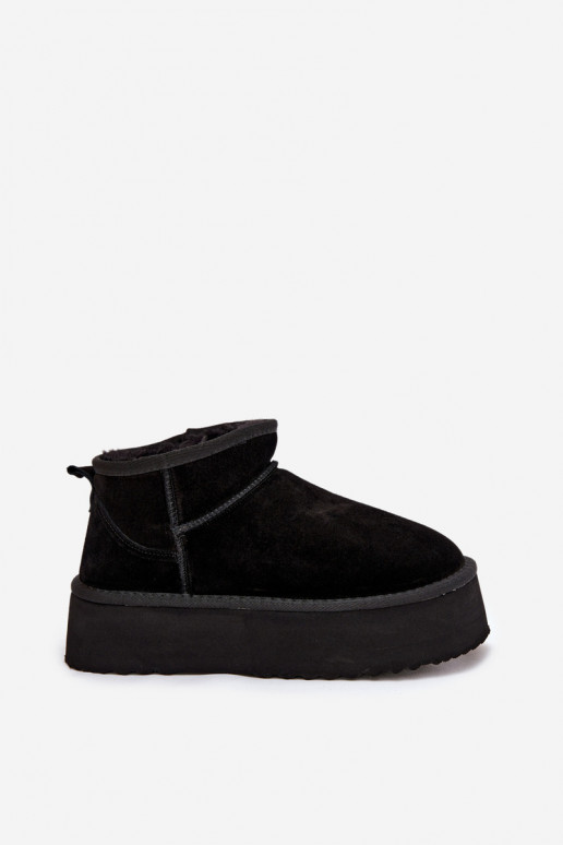 sniego batai MoteriškassuĮjungtaturalnego iš zomšosu juodos spalvos Tai turiirene