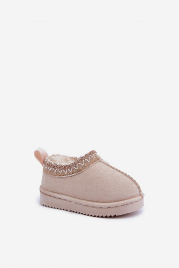 sniego batai Aulinukai Vaikiški su platforma pašiltinti su kailiuku viduje dramblio kaulo spalvos Vilabria 2