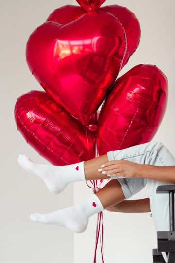 Kojinės Moteriškas Drobne Serduszko baltos spalvos