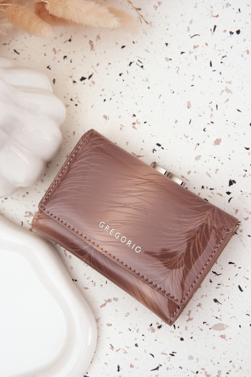 Lakuota moteriška piniginė su kibirkštėlėmis dramblio kaulo spalvos Cermina