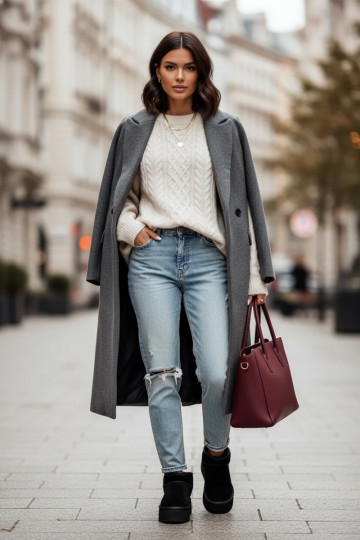 Juodos spalvos moteriški sniego batai iš dirbtinės zomšos Irene 2