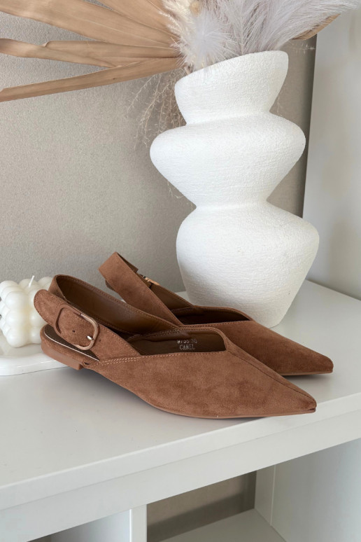 Balerinos Moteriškas su sagtimis rudos spalvos Tanelia