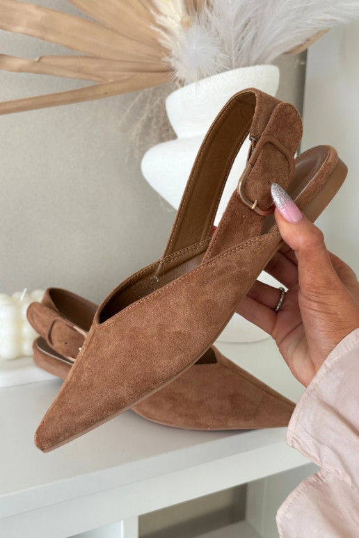 Balerinos Moteriškas su sagtimis rudos spalvos Tanelia