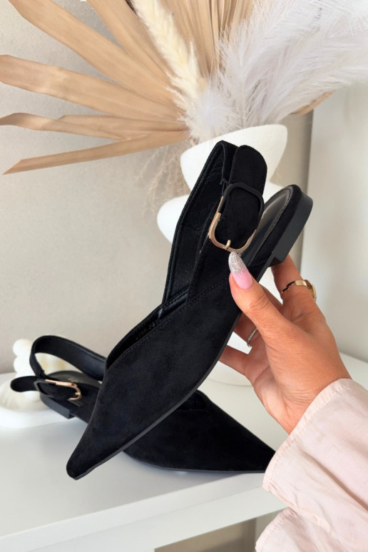 Balerinos Moteriškas su sagtimis juodos spalvos Tanelia