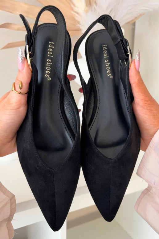 Balerinos Moteriškas su sagtimis juodos spalvos Tanelia