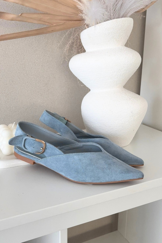 Balerinos Moteriškas su sagtimis mėlynos spalvos Tanelia