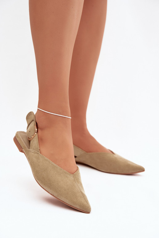 Balerinos Moteriškas su sagtimis žalios spalvos Tanelia