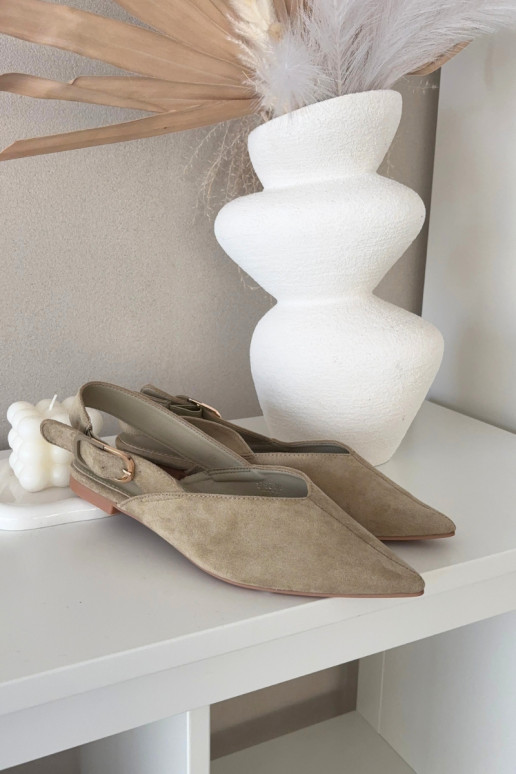 Balerinos Moteriškas su sagtimis žalios spalvos Tanelia