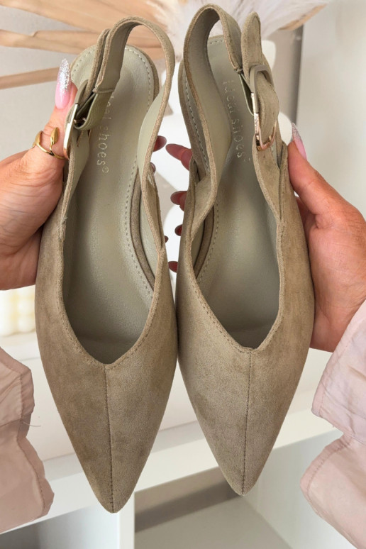 Balerinos Moteriškas su sagtimis žalios spalvos Tanelia