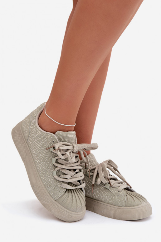 Dekoruotos Sneakers modelio batai Moteriškas žalios spalvos Calissea