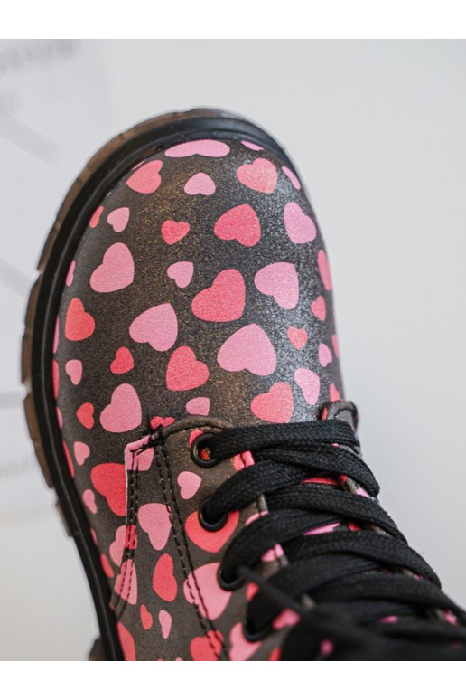 pašiltinti Aulinukai Vaikiški su užtrauktukais Juodos ir-rožinės spalvos Dolida