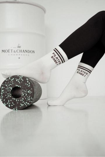 Kojinės Moteriškassurudos spalvosm Įjungtapisem PILATES, BABE! dramblio kaulo spalvos