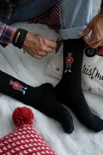 Vyriškos kojinės Meškiukai IN SĮeterku juodos spalvos