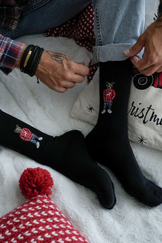 Vyriškos kojinės Meškiukai IN SĮeterku juodos spalvos