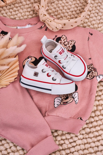 Vaikiški Klasikinio modelio lygiapadžiai sportbačiai BIG STAR HH374193 baltos spalvos