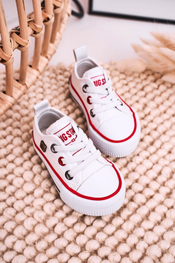 Vaikiški Klasikinio modelio lygiapadžiai sportbačiai BIG STAR HH374193 baltos spalvos 2