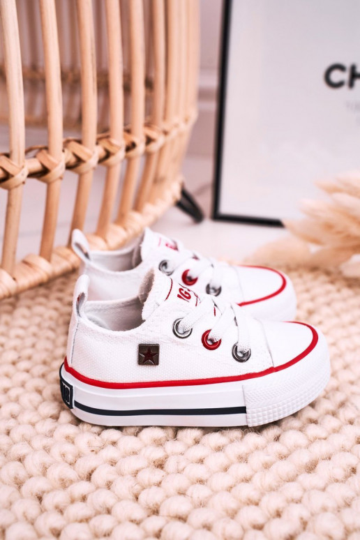 Vaikiški Klasikinio modelio lygiapadžiai sportbačiai BIG STAR HH374193 baltos spalvos