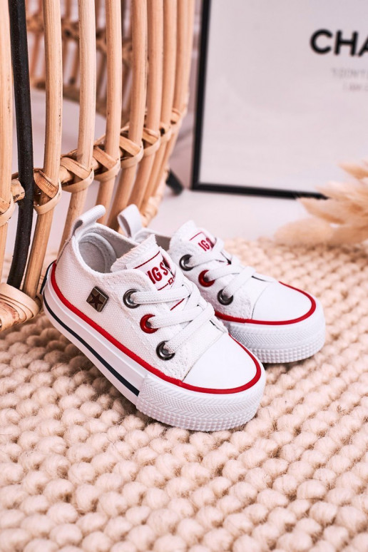 Vaikiški Klasikinio modelio lygiapadžiai sportbačiai BIG STAR HH374193 baltos spalvos