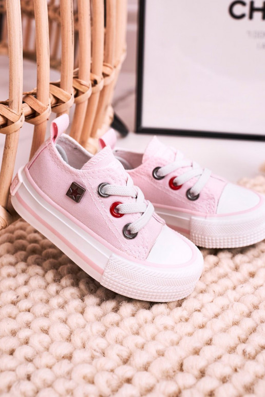 Vaikiški Klasikinio modelio lygiapadžiai sportbačiai BIG STAR HH374197 rožinės spalvos