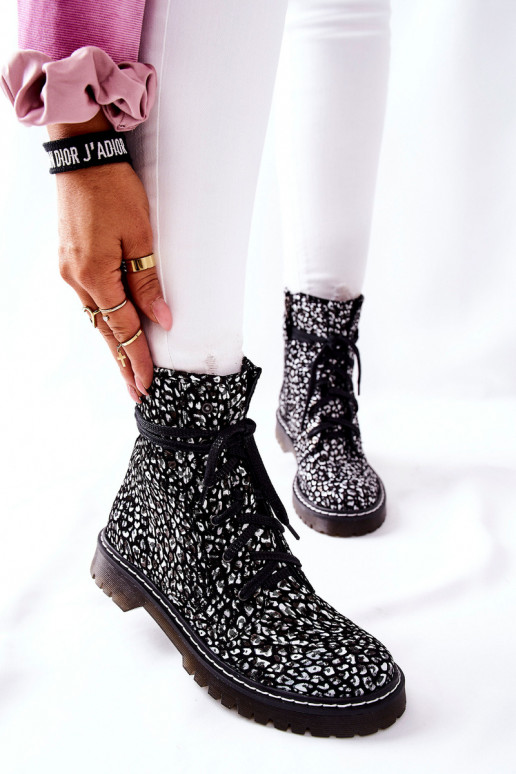 Moteriški kerziniai batai Tai turiciejka Juodos ir-baltos spalvos 01609-48