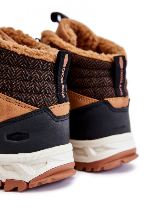 Vyriški pašiltinti Aulinukai žygio batai Cross Jeans KK1R4021C rudos spalvos