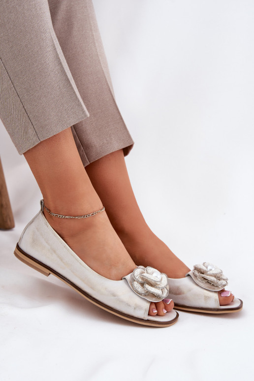 BalerinossuOdkrytymi Palcami I Gėlė Zazoo 1870 aukso spalvos Przecierany