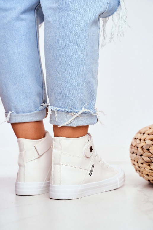 Moteriškas Oda laisvalaikio batai su auliuku BIG STAR V274541 baltos spalvos