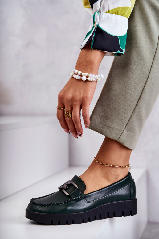 su lako efektu batai Loaferiai su platforma žalios spalvos Kjersti