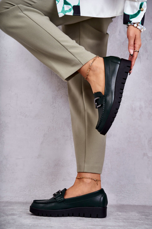 su lako efektu batai Loaferiai su platforma žalios spalvos Kjersti