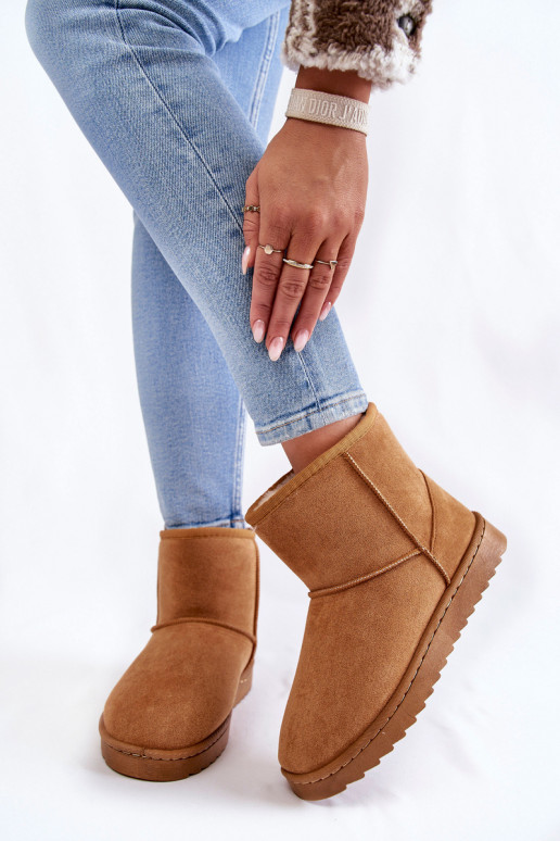 Moteriškas pašiltinti Aulinukai sniego batai rudos spalvos Virgina