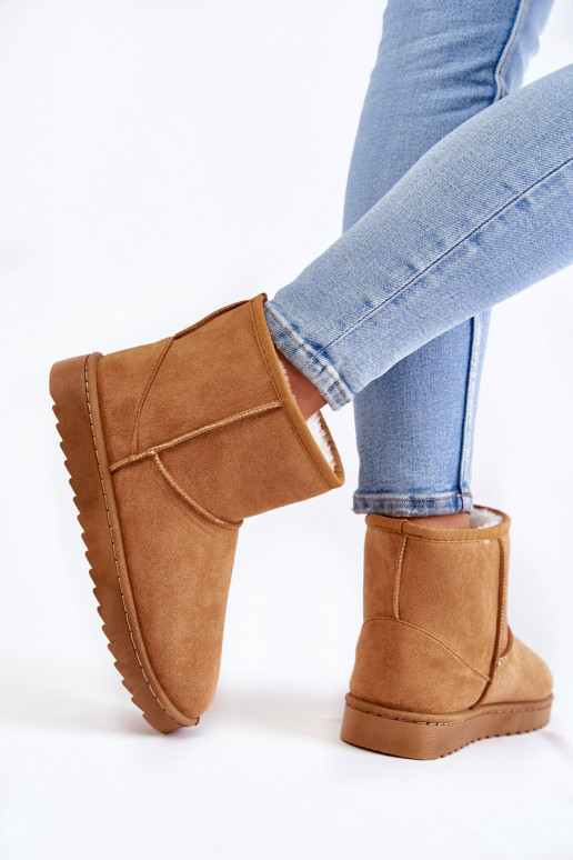 Moteriškas pašiltinti Aulinukai sniego batai rudos spalvos Virgina