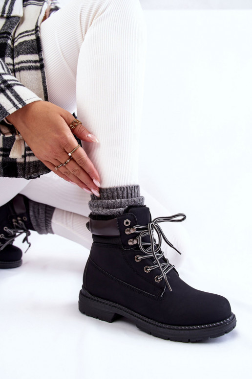 Moteriškas pašiltinti Aulinukai batai juodos spalvos Lonne