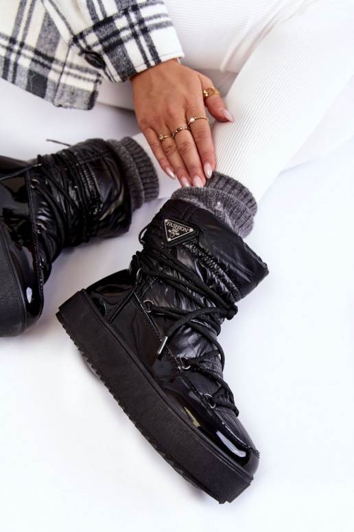 Moteriškas Tai turidingi sniego batai su raišteliais juodos spalvos Carrios