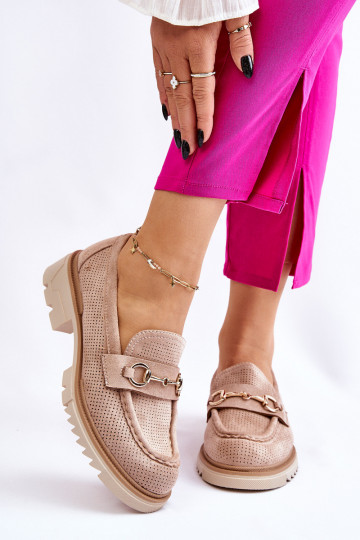 Klasikinio modelio Moteriškas batai Mokasinai smėlio spalvos Kolton 2