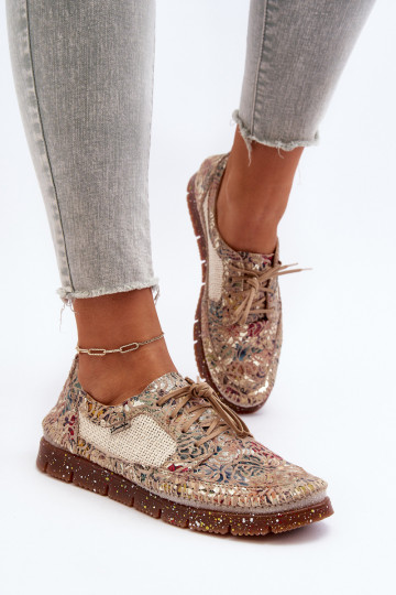 Raštuotas batai Moteriškas Tai turiciejka 06347-04 smėlio spalvos