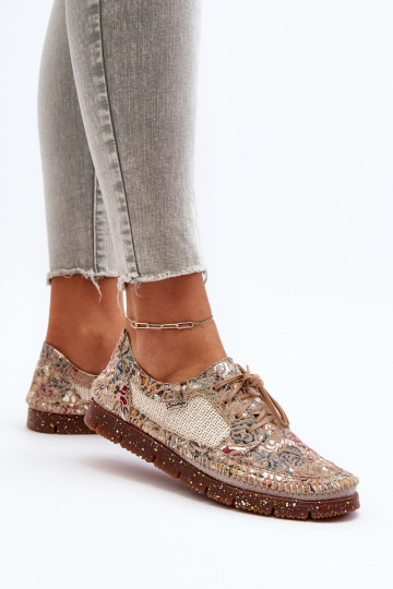 Raštuotas batai Moteriškas Tai turiciejka 06347-04 smėlio spalvos 2