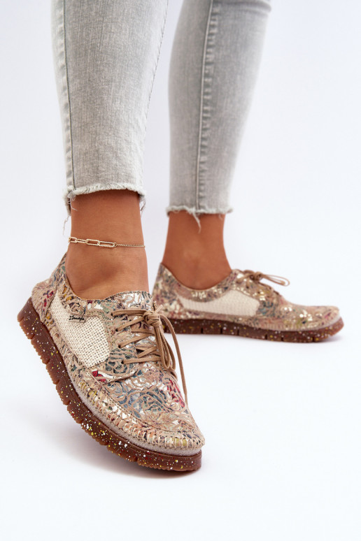 Raštuotas batai Moteriškas Tai turiciejka 06347-04 smėlio spalvos