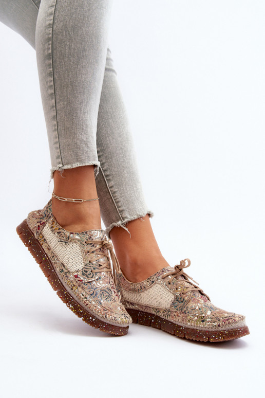 Raštuotas batai Moteriškas Tai turiciejka 06347-04 smėlio spalvos