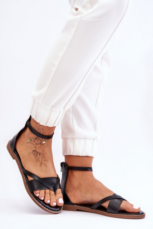 Moteriškas Lygiapadės basutės Šlepetės Į Pilį juodos spalvos Rise Up!