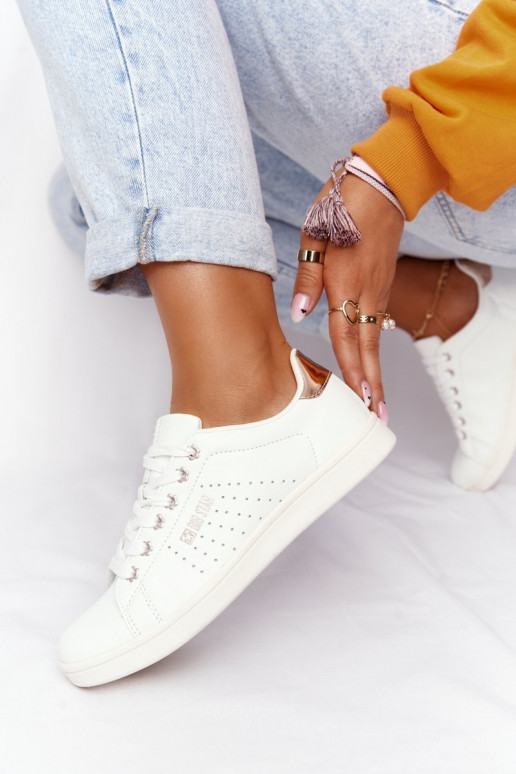 Įjungtatūralios odos sportbačiai BIG STAR DD274583 Baltos-varinės spalvos