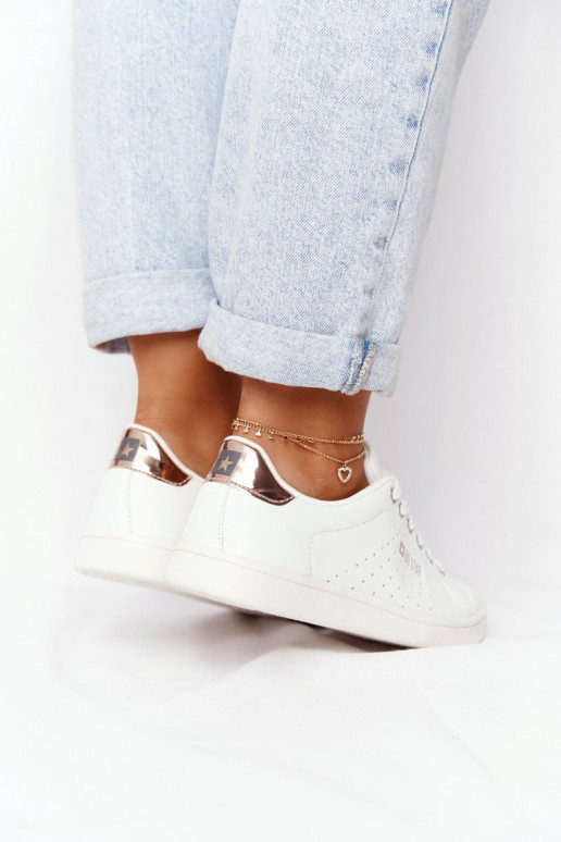 Įjungtatūralios odos sportbačiai BIG STAR DD274583 Baltos-varinės spalvos