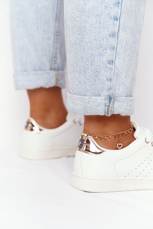 Įjungtatūralios odos sportbačiai BIG STAR DD274583 Baltos-varinės spalvos