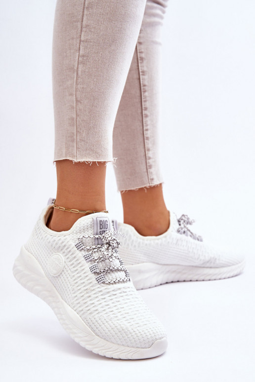 Moteriškas Sportinio stiliaus batai Memory Foam Big Star HH274296 baltos spalvos