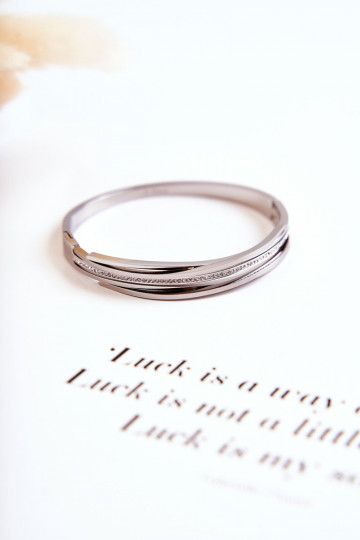 Apyrankė Plienas su tviskančiomis akutėmis sidabro spalvos Myrens