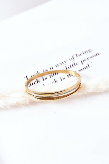 Plieno apyrankė su tviskančiomis akutėmis aukso spalvos 2