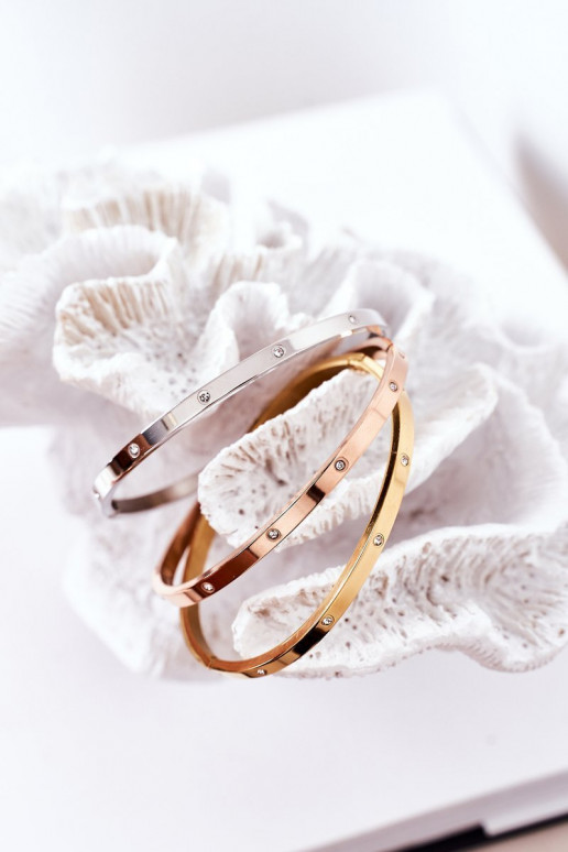 Plieno apyrankė su tviskančiomis akutėmis sidabro spalvos